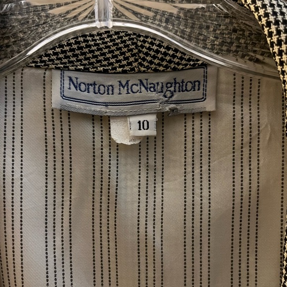 Norton McNaughton One Button Blazer 1980s , Black , White Tweed. Size 2X,Vintag - Picture 7 of 9